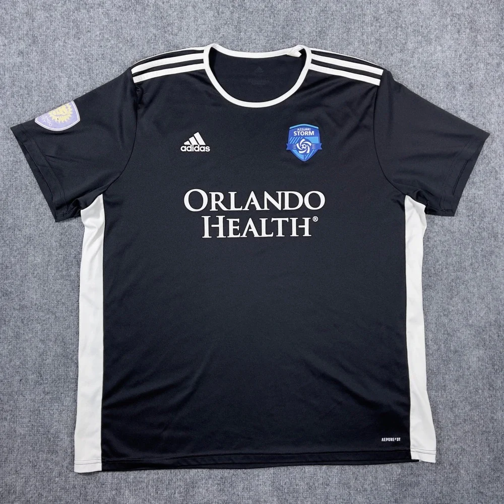 Orlando Health Azzurri Storm Adidas Soccer Jersey Mens 2XL Black Aeroready